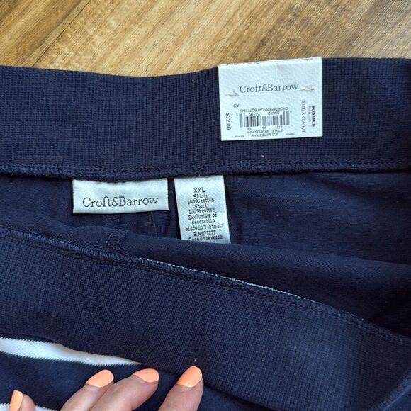 Croft & Barrow Mid-Rise Navy Striped Knot Skort Size XXL NWT - Picture 4 of 6